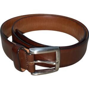 Tiberio Ferretti Brown Leather Silver Buckle Belt       Size: 32